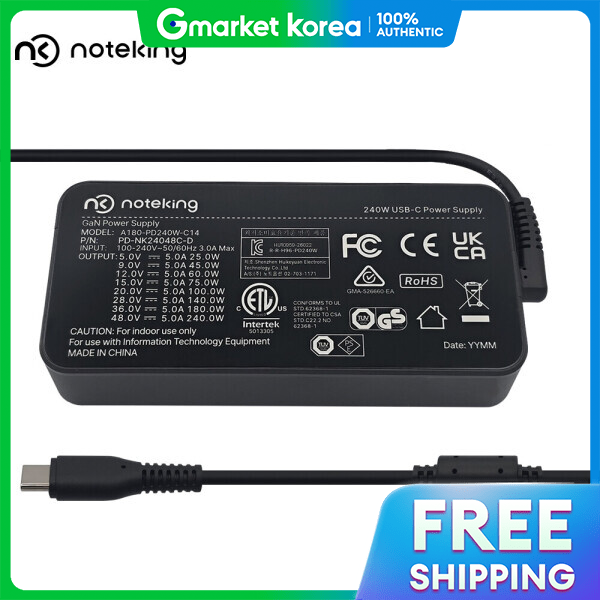 noteKing | Gigabyte Aitop Atom Supercomputer Compatible Power Adapter Noteking 240W Usb-C Type / Pd-Nk24048C-D ราคา 2,486 บาท*ส่งฟรี