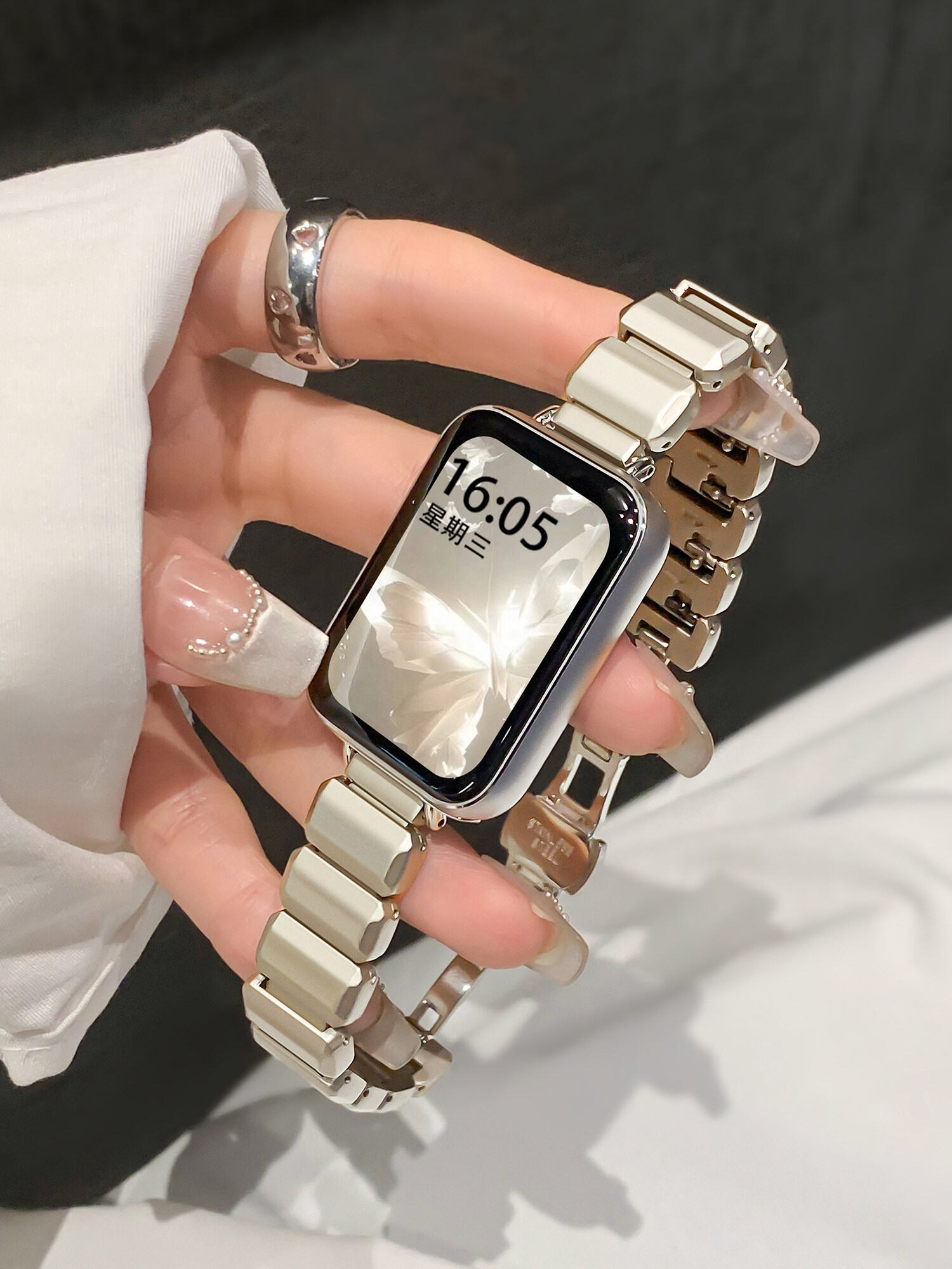 XUEZHANGJIA | Breathable Ceramic and Metal Smart Watch Band ราคา 334 บาท*ส่งฟรี