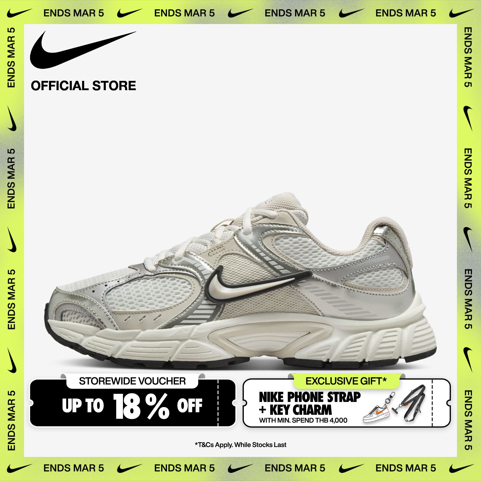 Nike Women's V5 RNR Shoes - Summit White [HQ7901-104] ราคา 3,400 บาท*ส่งฟรี