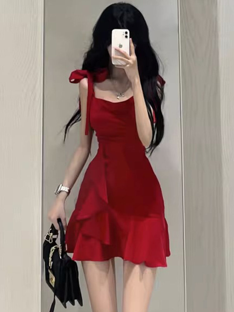 strapless open back dress PRETTYGARDEN Womens Summer Puff Short Sleeve Maxi Dress Square Neck Sm main image 0
