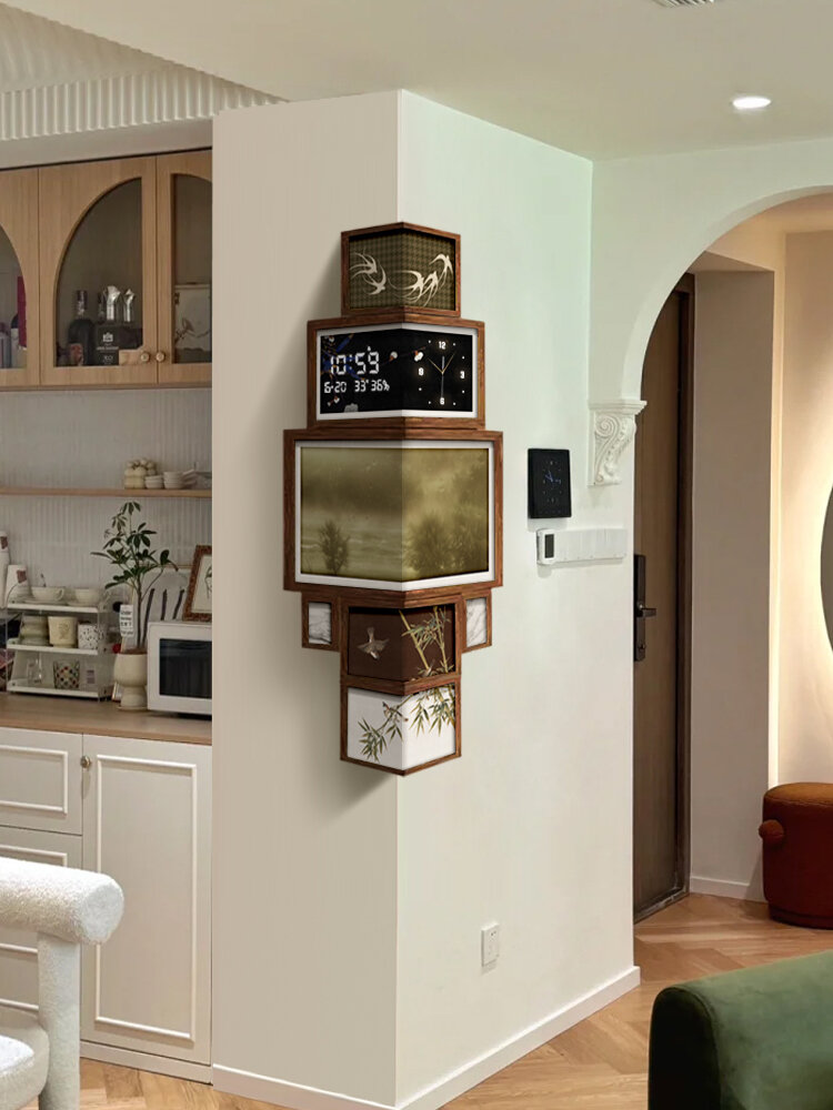 [XIANGYUE | Vintage Style Corner Wall Clock with Scenic Painting,XIANGYUE | Vintage Style Corner Wall Clock with Scenic Painting,] ราคา 2,146 บาท*ส่งฟรี