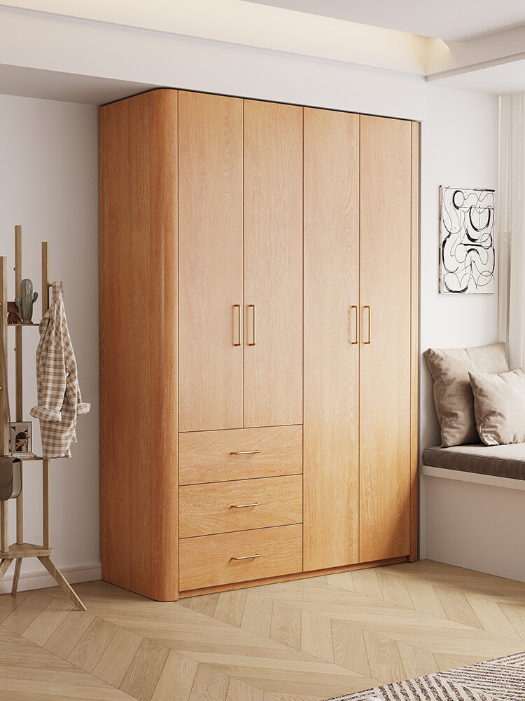 HAISHANGYUNJU | Vintage Style Oak Wood Curved Door Closet ENF Environmental Level Full House Customization ราคา 39,359 บาท*ส่งฟรี