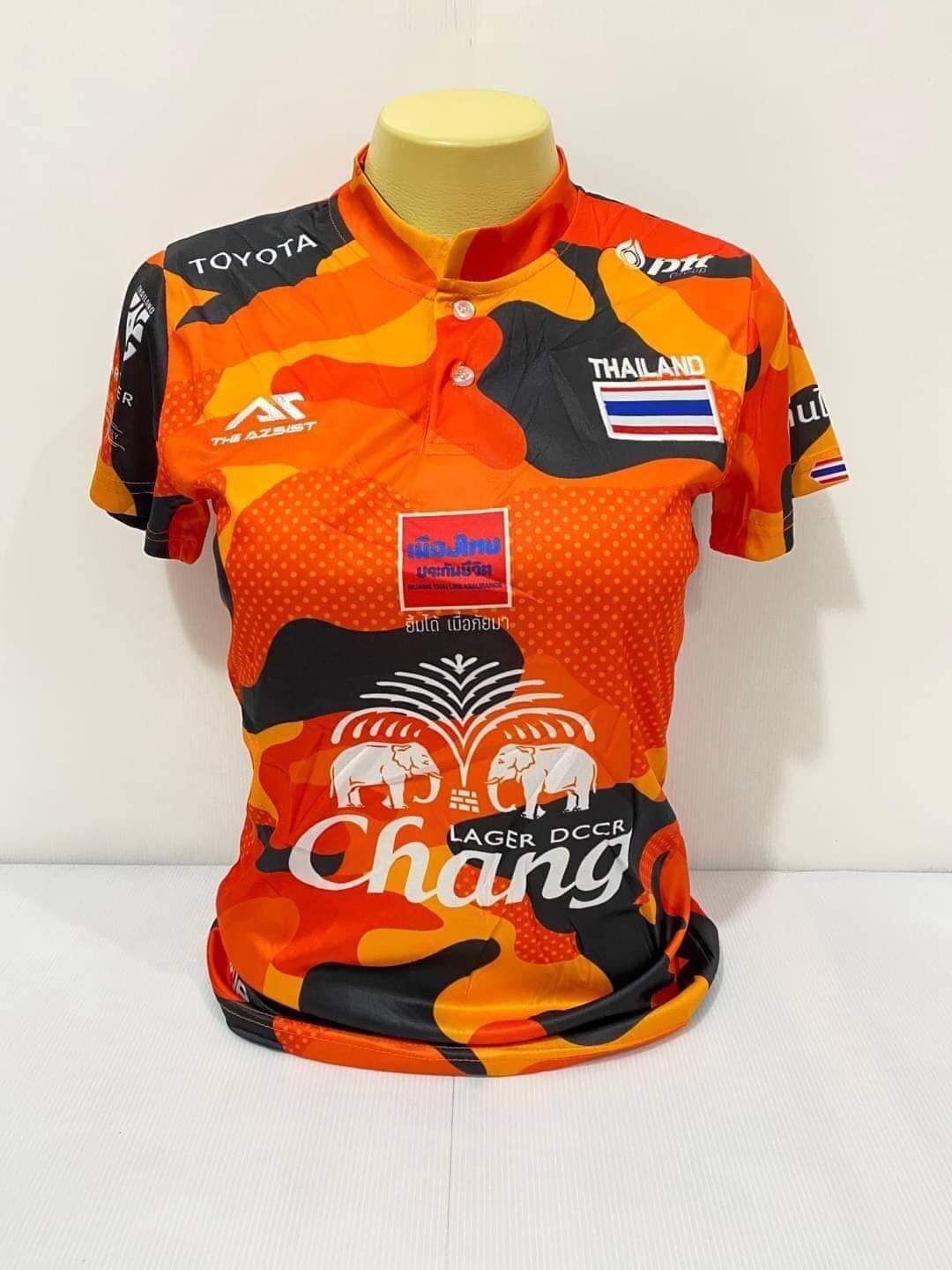 เสื้อกีฬาหญิงทีมไทยแลนด์  ขนาดฟรีไซส์อก32-36 ทรงเข้ารูป