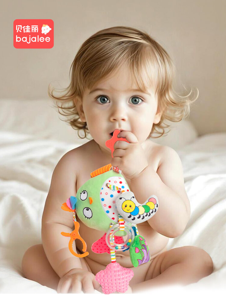Baby Carriage Toy Hanging Ornament Bedside Rattles Suspension Style Suitable for 0 to 6 Months Old Babies Safety Seat Car