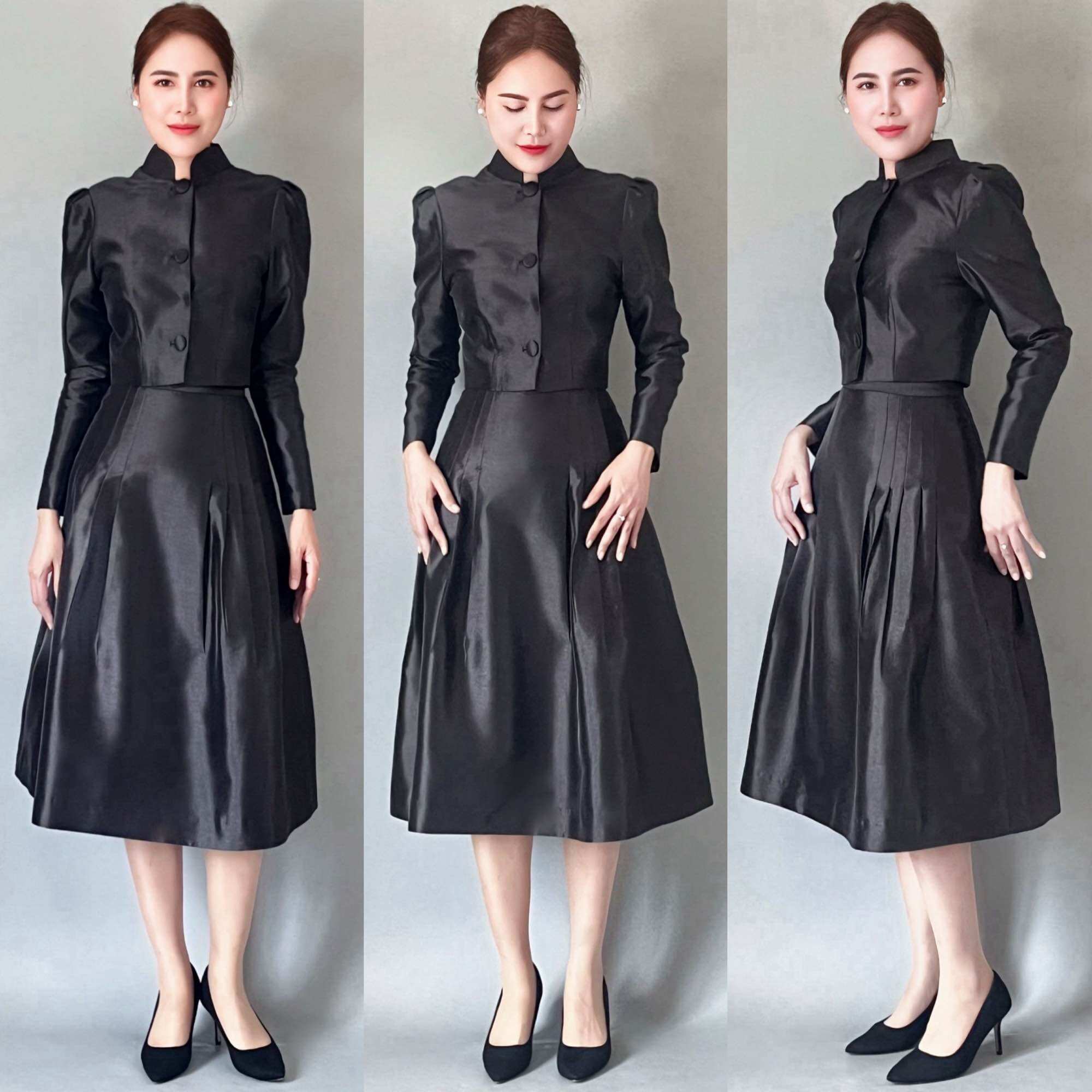 Modern Thai Clothing: Crop Top and Flared Skirt. Modern Thai Shirt and Skirt, Jitlada Style, Worn for Events, Thai Clothing. 🇹 🇭 (Ready to Ship from Thailand) ราคา 2,490 บาท*ส่งฟรี