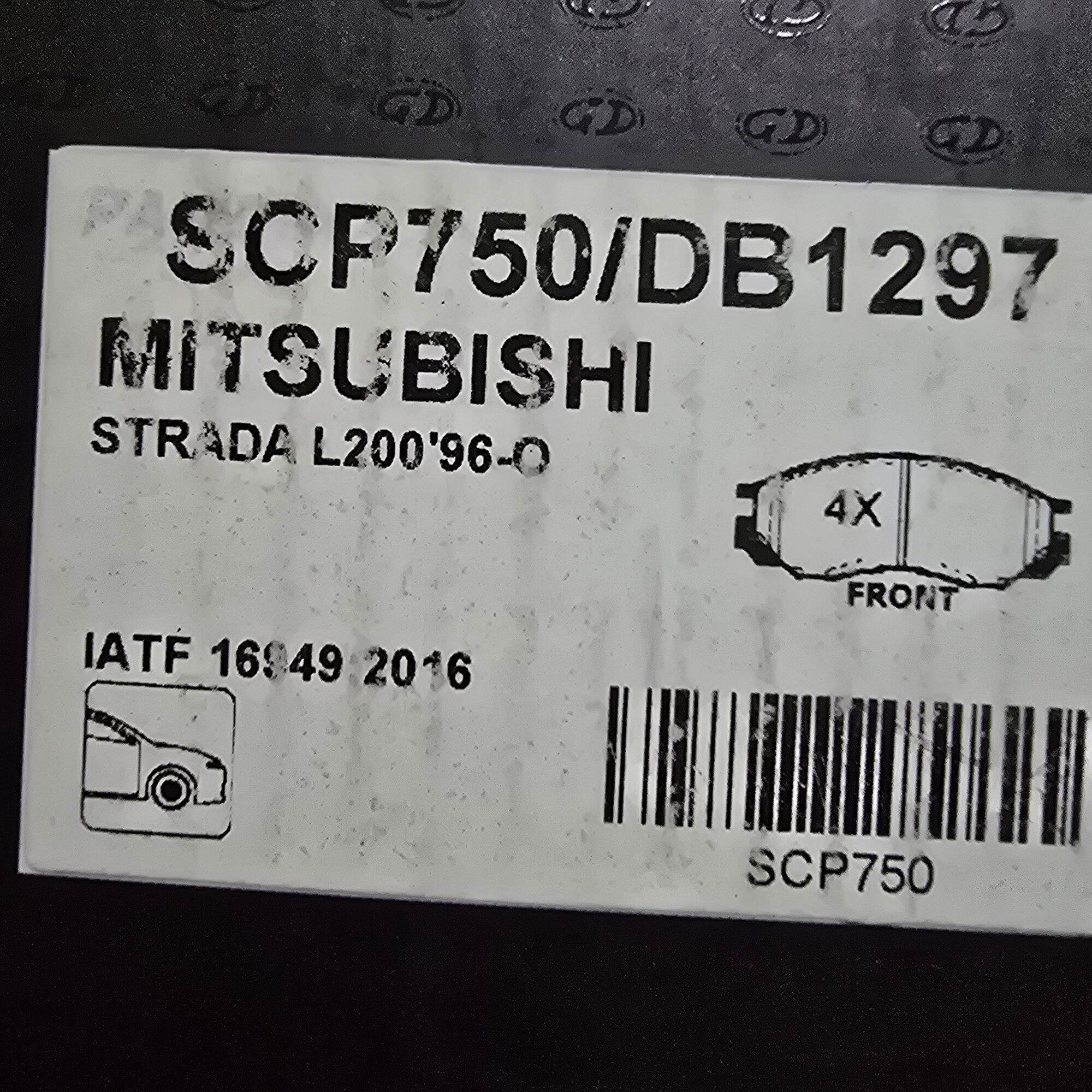 Gd Brake Pads, Good Quality Brake Pads, Front Brake Pads, Front Brake Pads, Brake Pads Scp750/Db1297 Mitsubishi Strada L200'96-On, Has Sound-Absorbing Pads. ราคา 550 บาท*ส่งฟรี