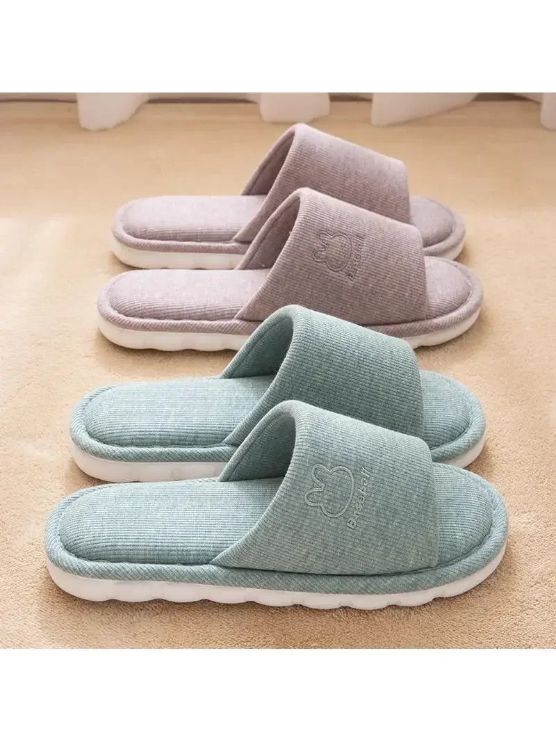 Couples Summer Anti-Foot Sweat Linen Slippers