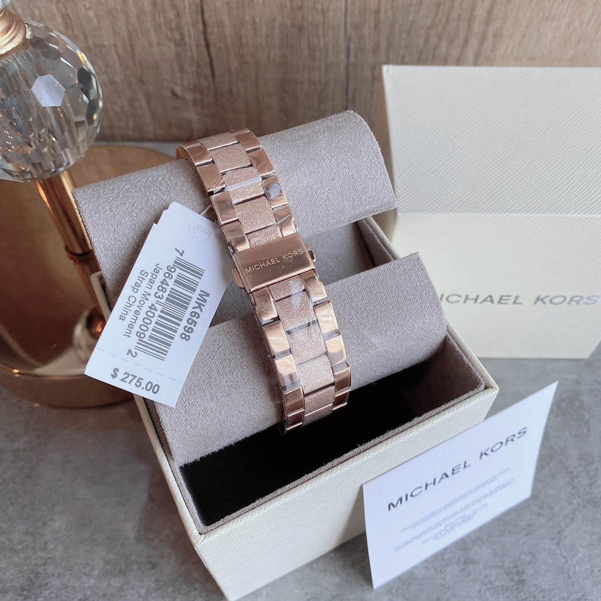 Michael Kors Ritz Women's Chrono Rose Gold Tone steel Band Rose Dial MK6598  | eBay