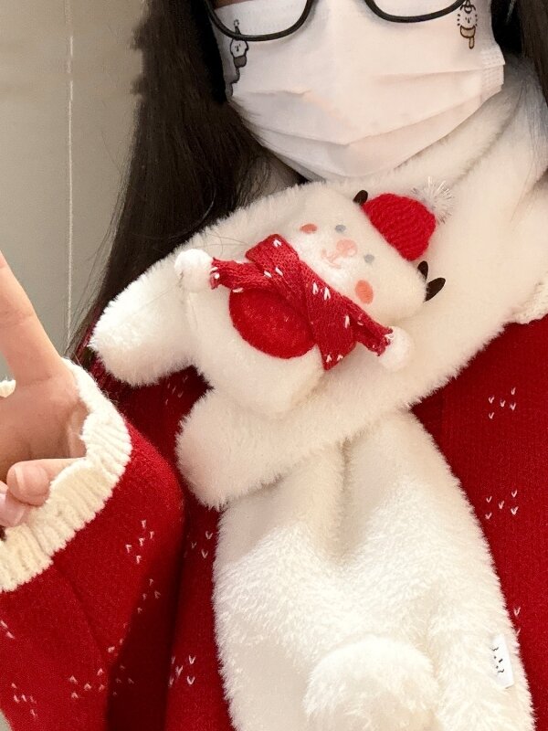 GUOXIANGQIAN | Snowman Cartoon Earmuff Protection Scarf