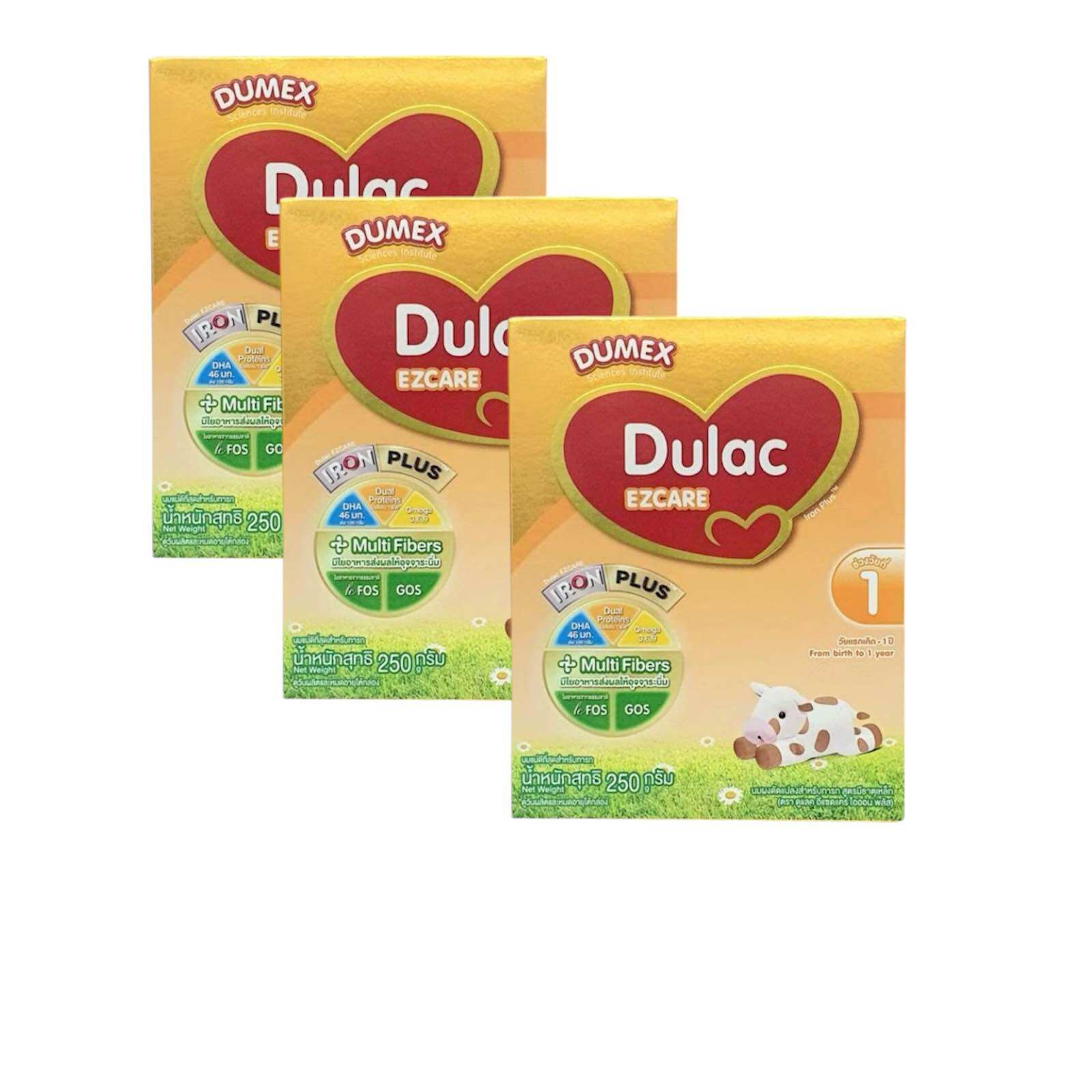 นม ดูแลคอีแซดแคร์ Dulac Ezcare สูตร 1 ขนาด 250g สำหรับเด็กวัยแรกเกิด - 1 ปี 3 กล่อง