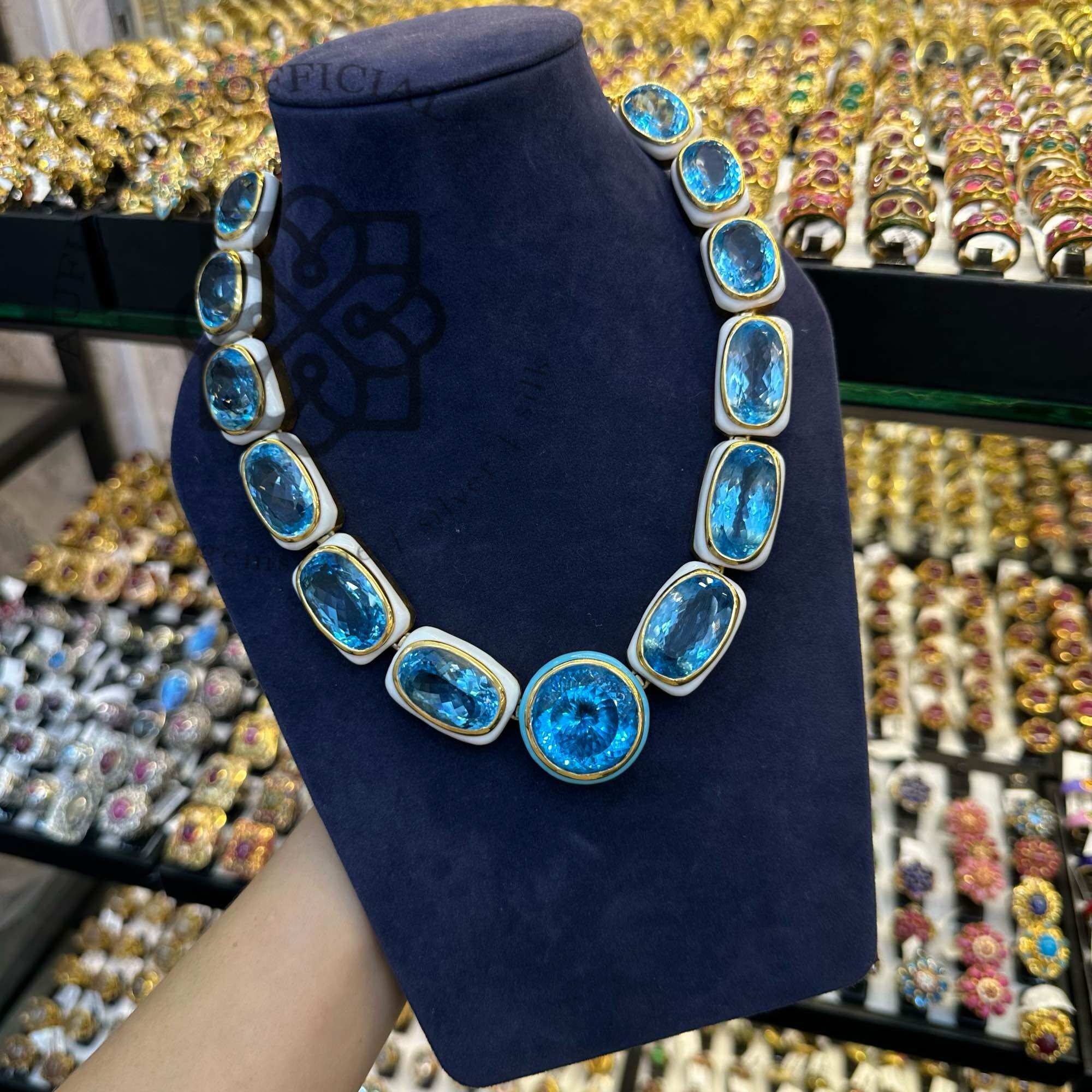 🔥 Genuine Gemstone Necklace, Graded Gemstones, Auspicious Gemstones, Blue Topaz, Jewelry with a Care Guarantee, Aufu Store