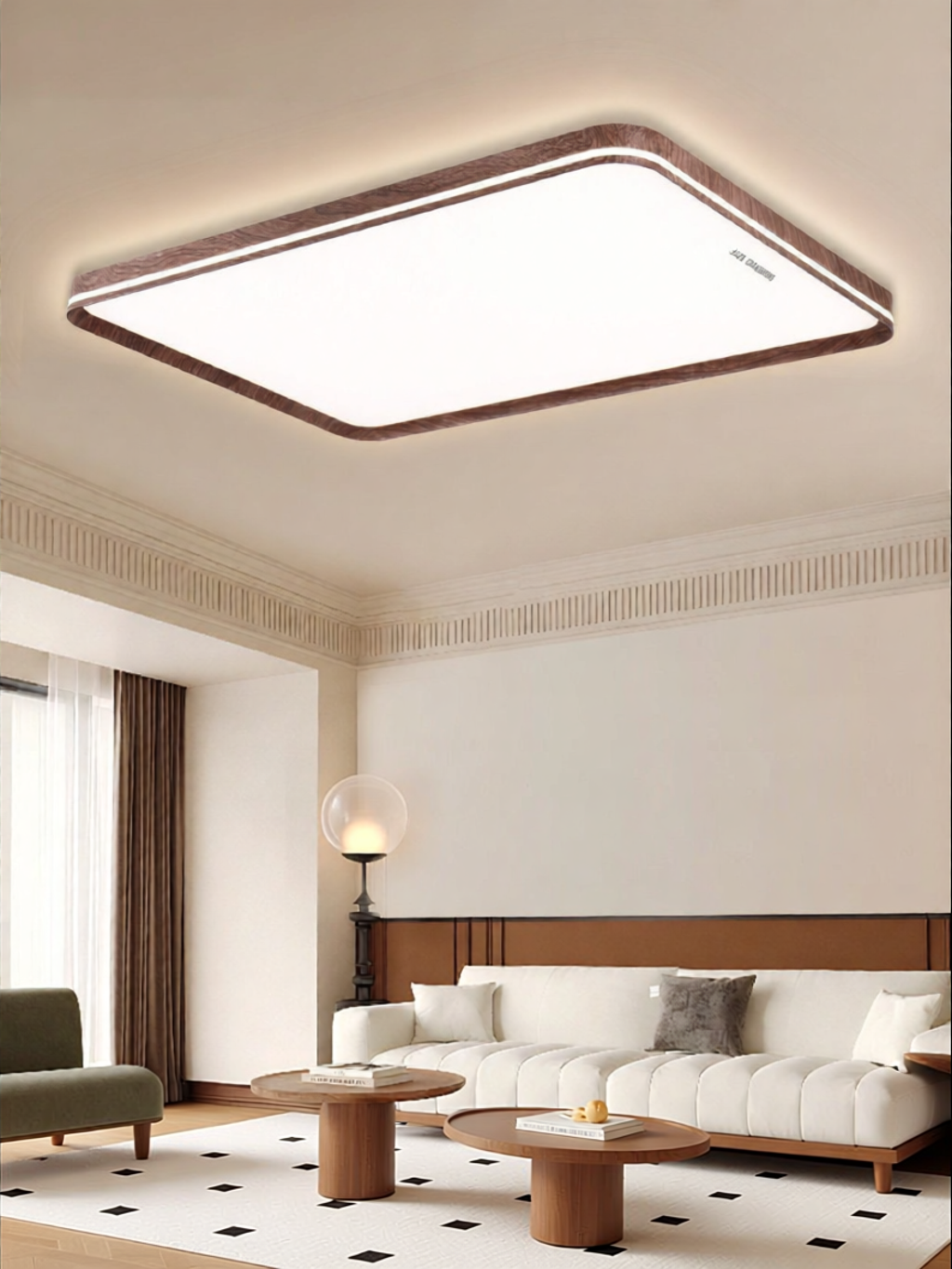 CHIGO | Mid-Century Style Walnut Wood Ceiling Light Full Spectrum Eye-Protection Lamp ราคา 6,276 บาท*ส่งฟรี