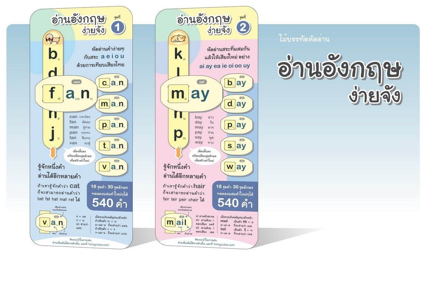 ขายดีมาก ไม้บรรทัดหัดอ่านภาษาอังกฤษ “อ่านอังกฤษง่ายจัง ชุด1+2” - Winnashop  - Thaipick