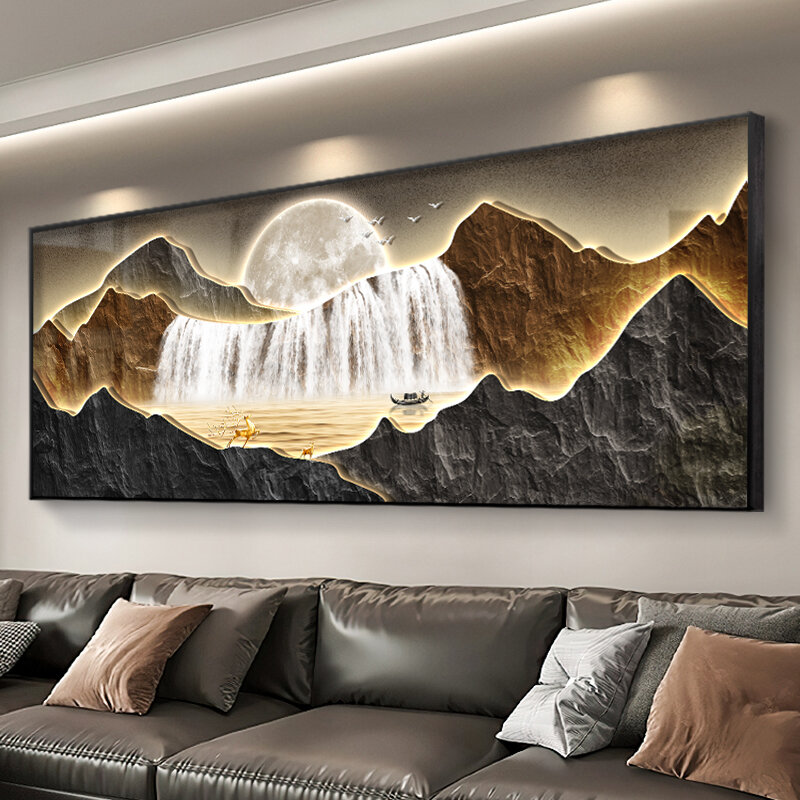 XIANGTUYIN | Luxury Water Flow Wealth-Bringing Large Wall Art for Living Room, Tea Room, and Office ราคา 3,306 บาท*ส่งฟรี