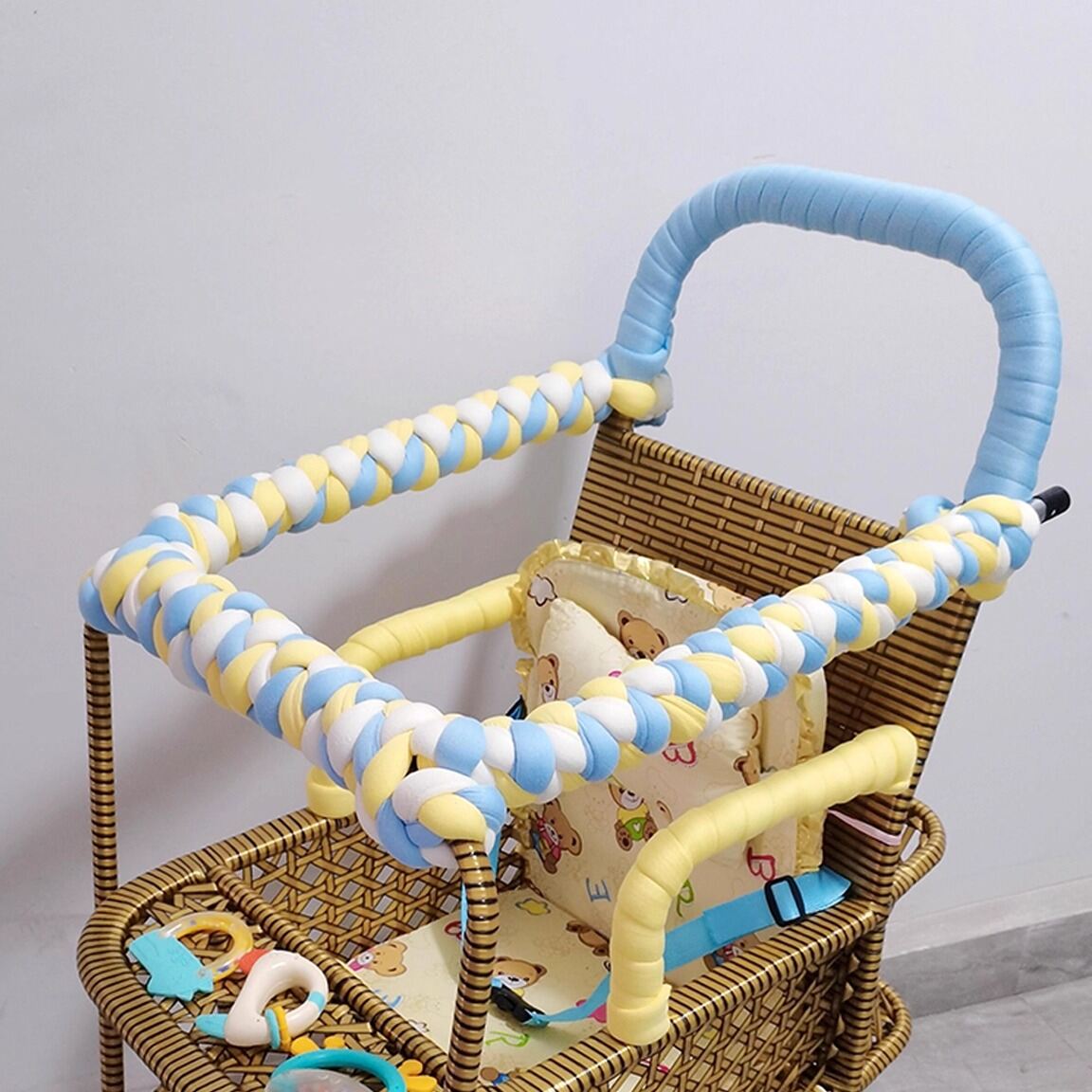 Bamboo Rattan Baby Stroller Accessories Child Carriage Guard Rail Wool Protection Anti-Collision Strip Children Rattan Chair Renovation Decoration Cotton Strip
