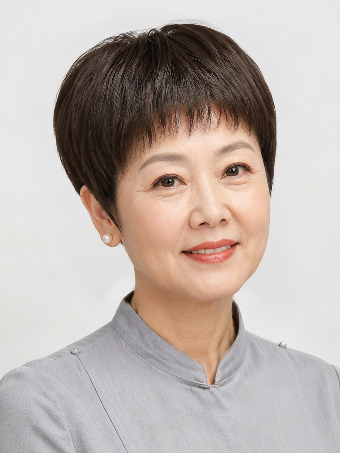 BAIMEI SILK | Mother Style Full Head Short Straight Wig Real Hair ราคา 8,506 บาท*ส่งฟรี