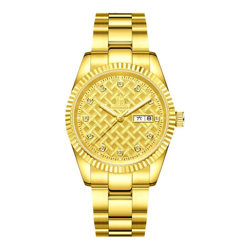 Shanghai | Mechanical Automatic Vintage Luminous Gold Diamond Watch ราคา 32,350 บาท*ส่งฟรี