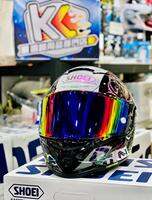 Shoei | เลนส์หมวกกันน็อคมอเตอร์ไซค์ Aurora สีแดง-น้ำเงิน ความสว่างสูง ใช้ได้ในเวลากลางคืน