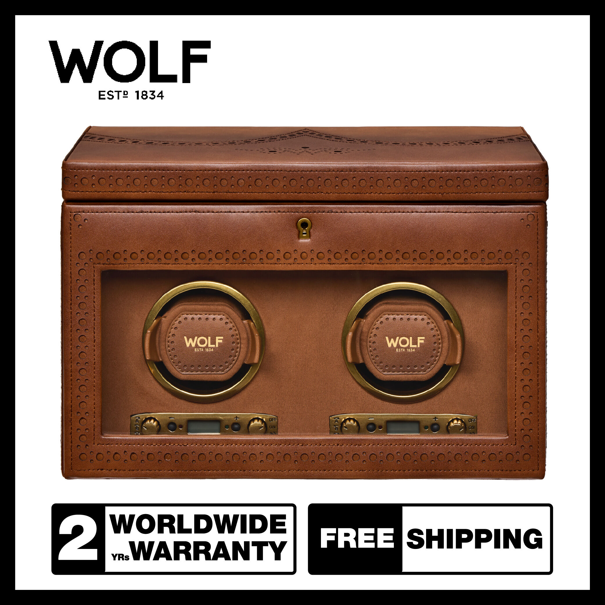 Wolf1834 Brogue Double Winder with Storage (Burnished Brown) ราคา 80,300 บาท*ส่งฟรี