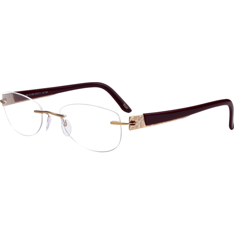 Silhouette | Business Myopia Glasses Frame Red Titanium Rimless Frame ราคา 25,575 บาท*ส่งฟรี