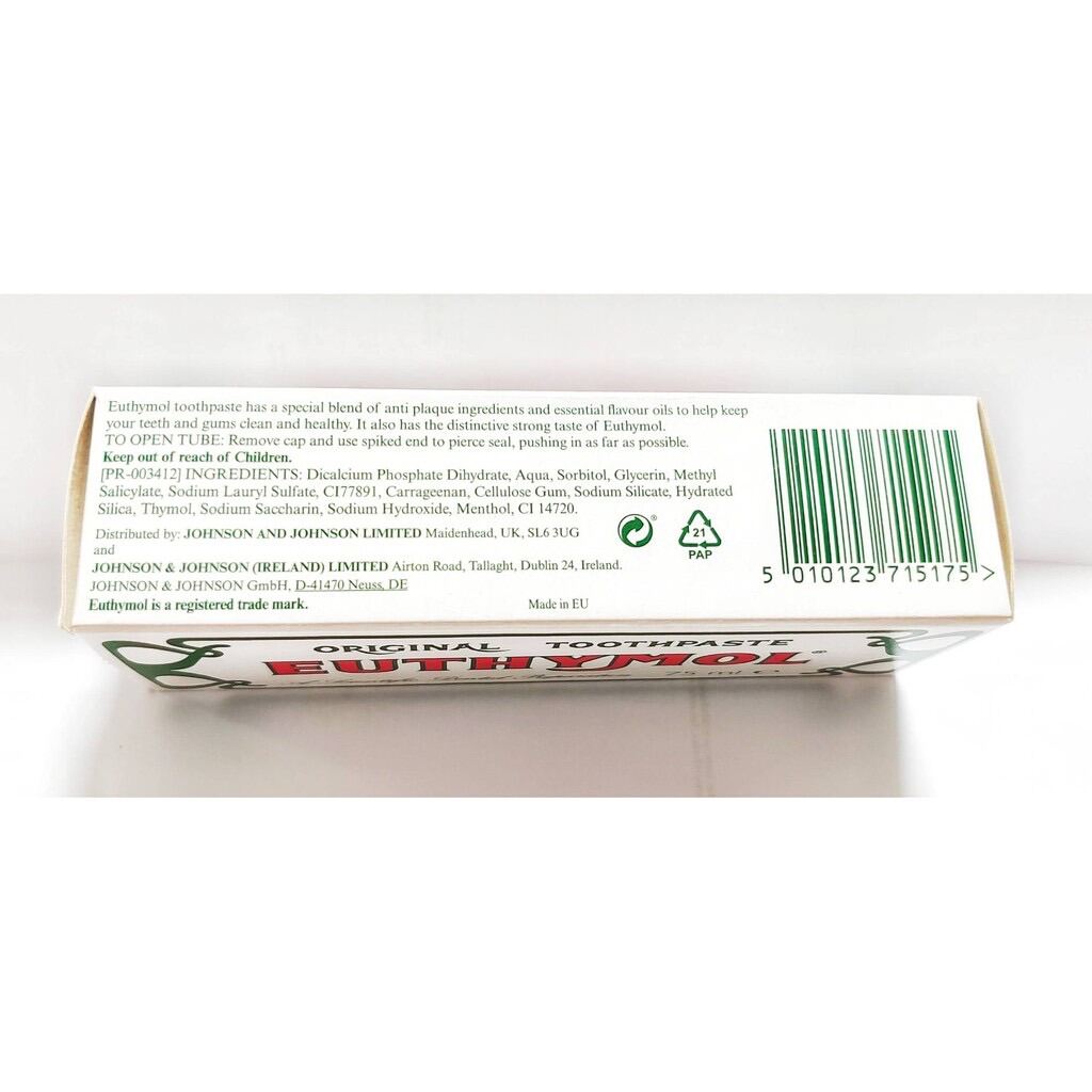 Euthymol Original Toothpaste 75ml. ยาสีฟันสูตรดังเดิมจากอังกฤษ