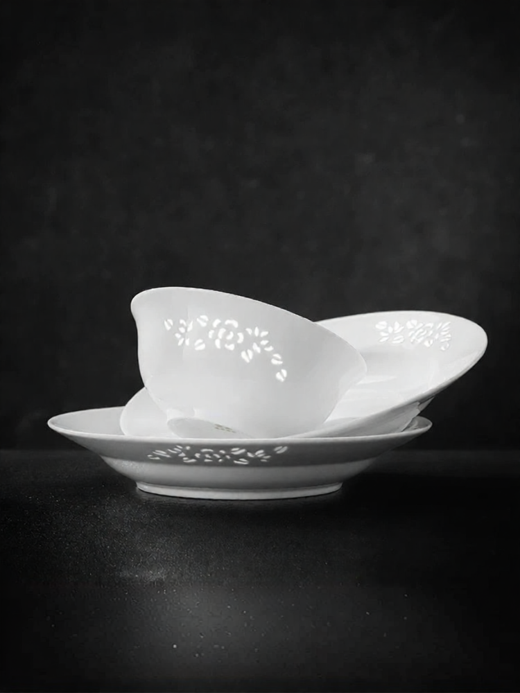 JINGDEZHEN | Luxurious Delicate Chinese Microwave-safe Ceramic Rice Bowl