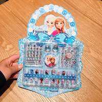 Disney ชุดสติกเกอร์เล็บเด็ก Elsa Princess Dress Up น่ารัก Kawaii สติกเกอร์กันน้ําสติกเกอร์เล็บแช่แข็งสาวของขวัญของเล่น
