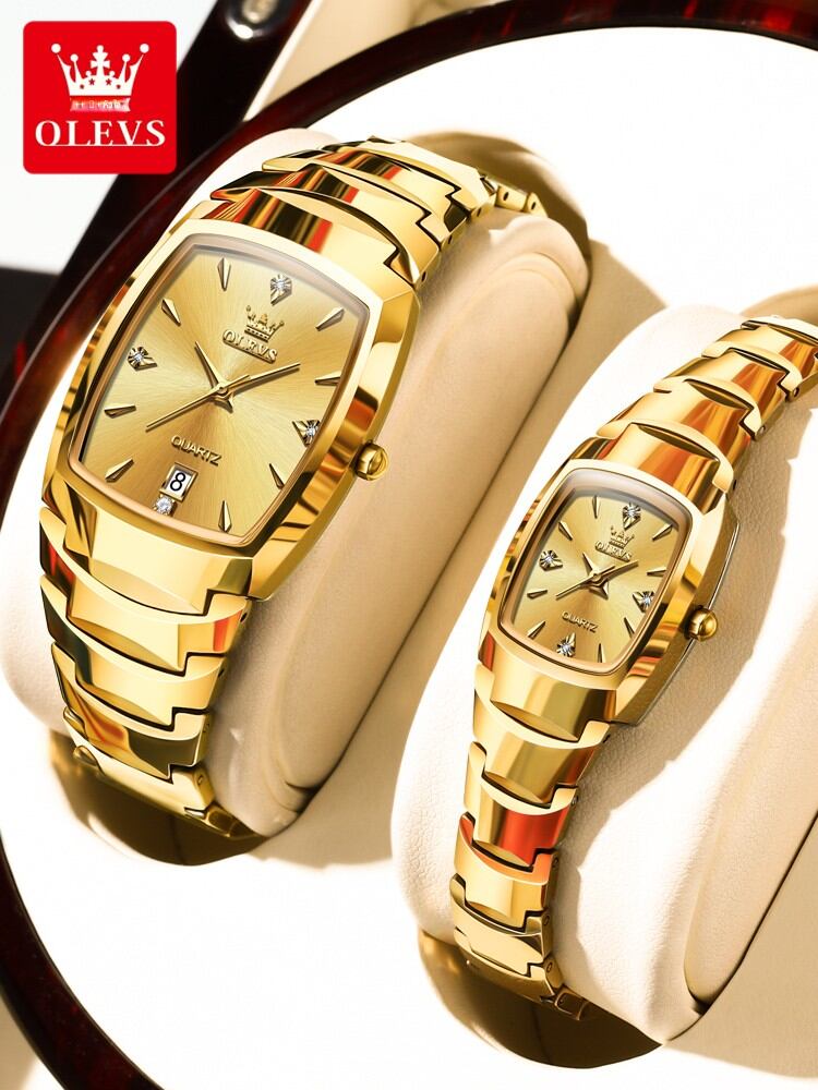 [OLEVS | Couple Watch Set for Men and Women Gold-Tungsten Steel,OLEVS | Couple Watch Set for Men and Women Gold-Tungsten Steel,] ราคา 3,791 บาท*ส่งฟรี