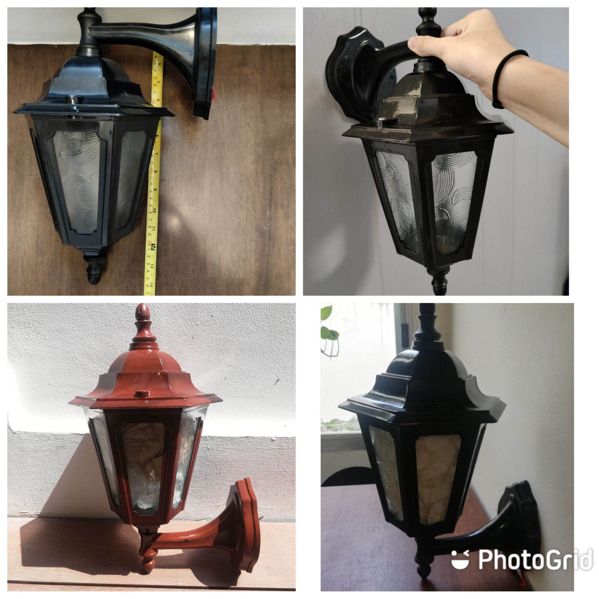 โคมไฟผนังหกเหลี่ยม Vintage Outdoor luminaires สีดำ