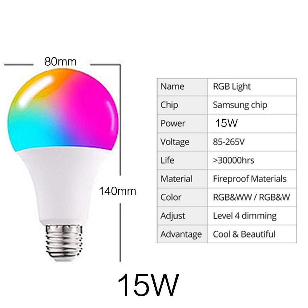Jyy หลอดไฟ RGB E27 1ชิ้นหลอดไฟไฟ LED เปลี่ยนสีได้ RGB เปลี่ยนสีได้16สี ...