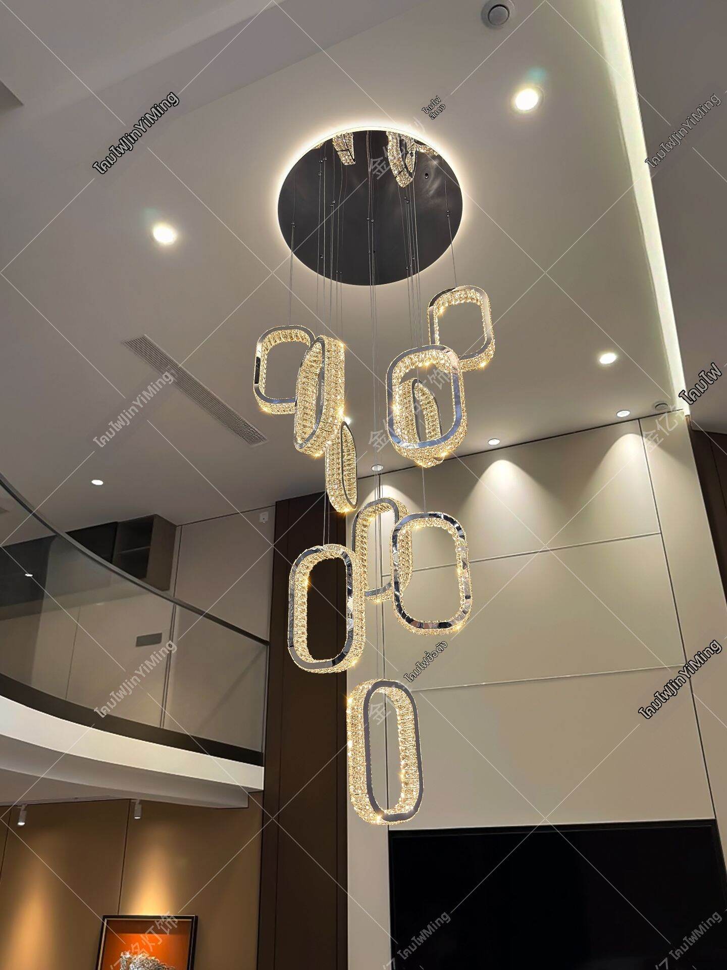 KING STAR | Luxurious Crystal Staircase Chandelier
