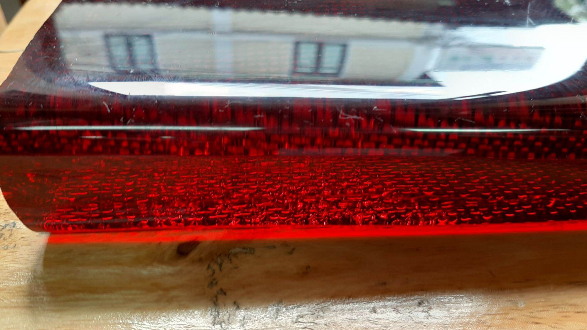 Ruby red Glass rough  weight 3.149