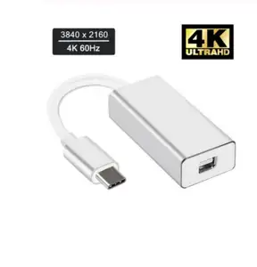 ภาพหน้าปกสินค้าUSB-C to Mini DisplayPort Adapter, USB 3.1 Type C (Thunderbolt 3) to Mini DP Adapter 4K Compatible with Macbook Pro, Lenovo T470, to LED Cinema Display /Dell Monitor ที่เกี่ยวข้อง