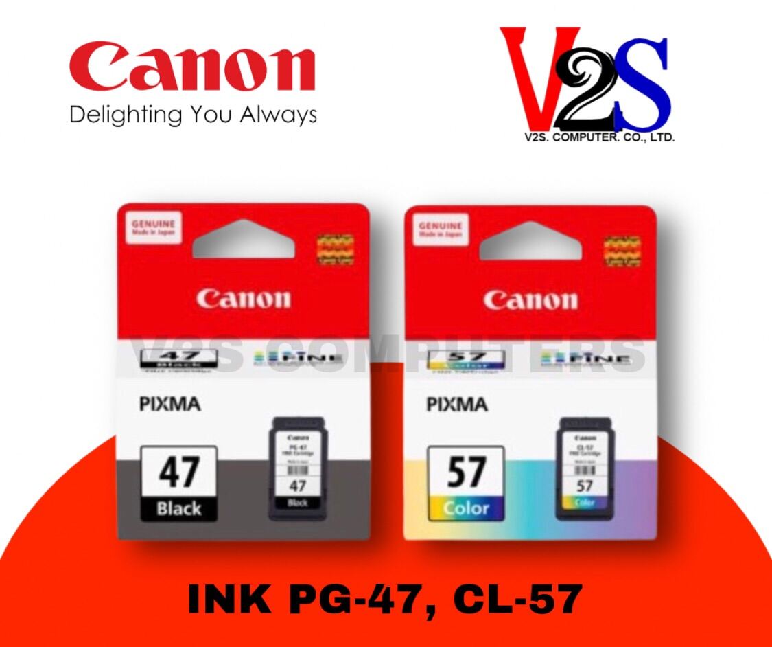 หมึกแท้ ตลับหมึกอิงค์เจ็ท Canon Ink PG-47 / CL-57 สีดำ และ สี ของแท้ 100% ราคา 280 บาท*ส่งฟรี