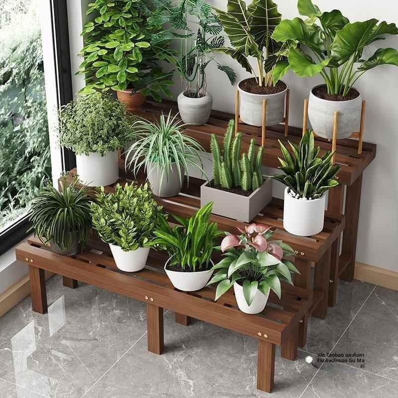 YUCHU | Weather-Resistant Outdoor/Indoor Wood Plant Stand ราคา 652 บาท*ส่งฟรี