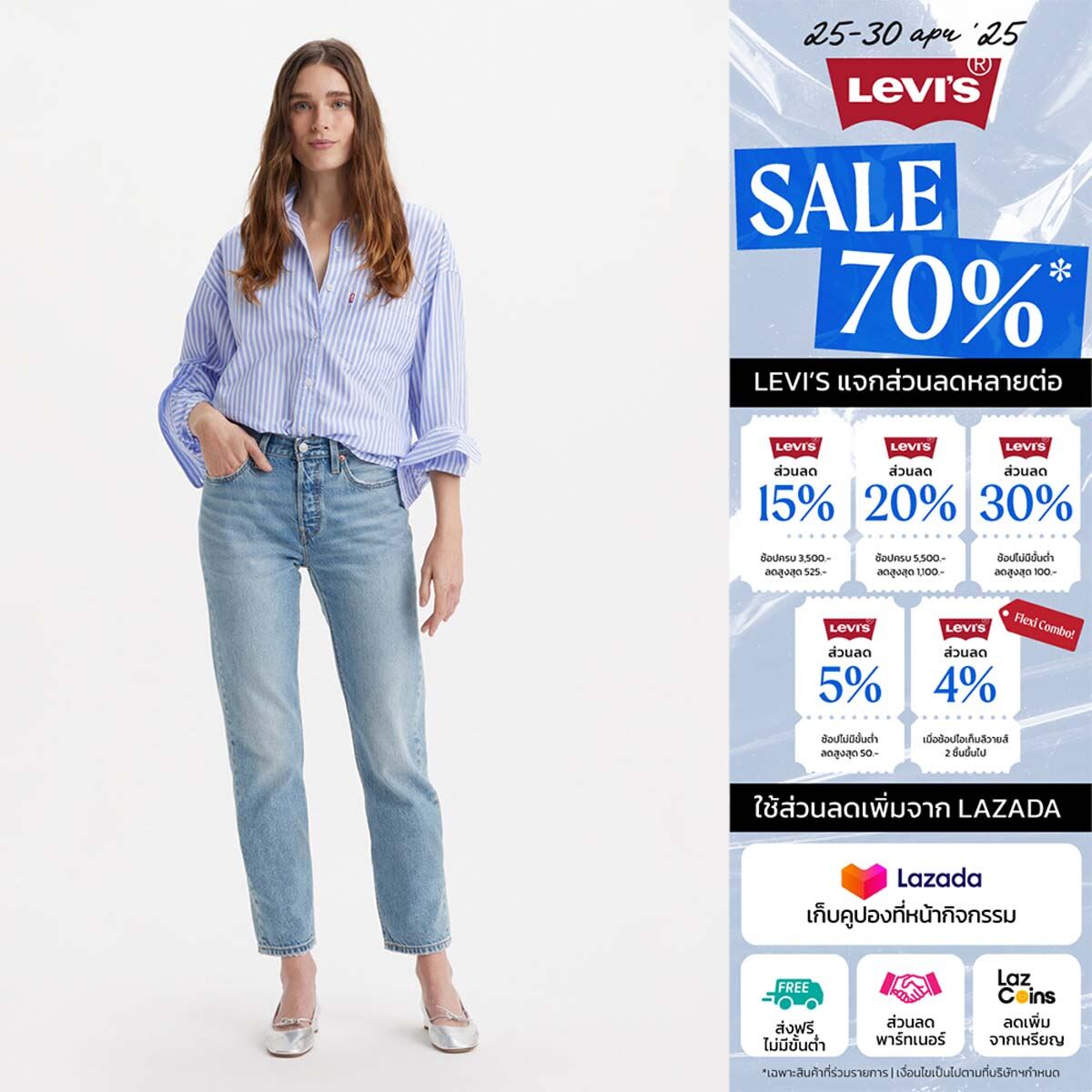 กางเกงยีนส์ผู้หญิง Levi's® Women's 501® Original Lightweight Cropped Jeans ราคา 3,190 บาท*ส่งฟรี
