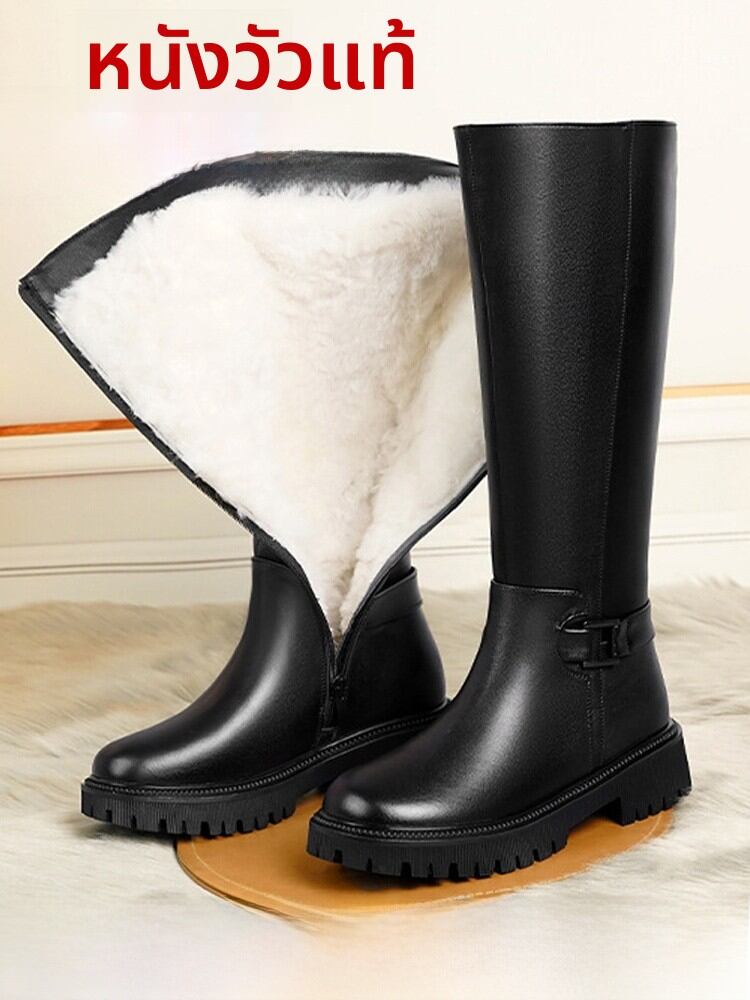 [SHIPAILUO | Leather Wool Lined Long Boots Winter Anti-Slip High Top Martin Boots Sheepskin Cotton Boots Comfortable Warm Casual Boots,SHIPAILUO | Leather Wool Lined Long Boots Winter Anti-Slip High Top Martin Boots Sheepskin Cotton Boots Comfortable Warm ราคา 9,346 บาท*ส่งฟรี