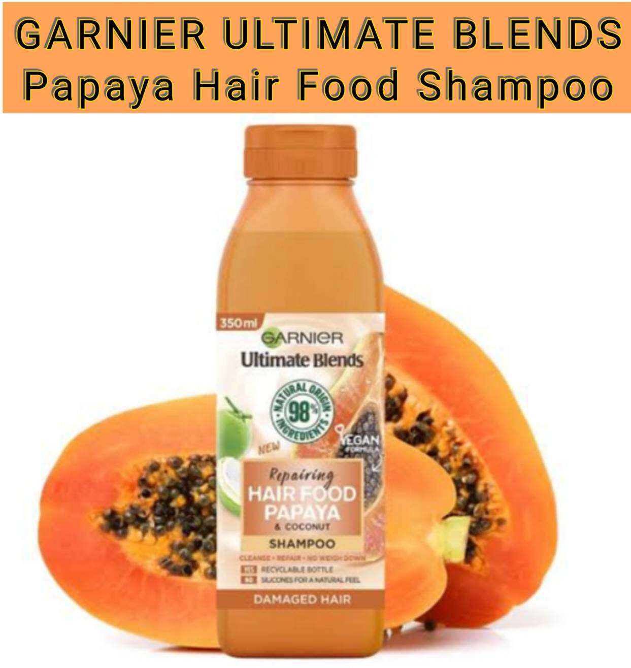 (แชมพู)Garnier Ultimate Blends Hair Food Shampoo 350ml Lazada.co.th