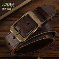JEEP SPIRIT | เข็มขัดหนังแท้เกรนชั้นดีสไตล์วินเทจอเมริกันสำหรับทำงานสำหรับผู้ชาย