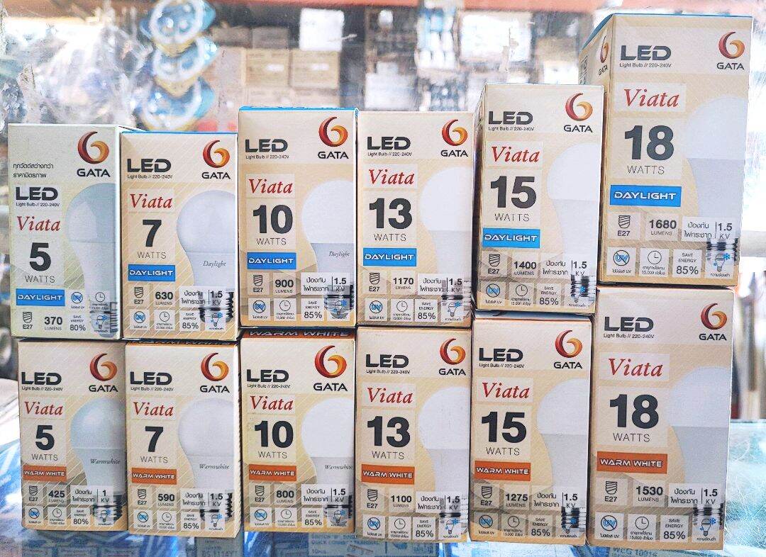 Gata Led Light Bulb 5W 7W 10W 13W 15W 18W White Light/Warm Light Bulb Led Model Viata ราคา 60 บาท*ส่งฟรี