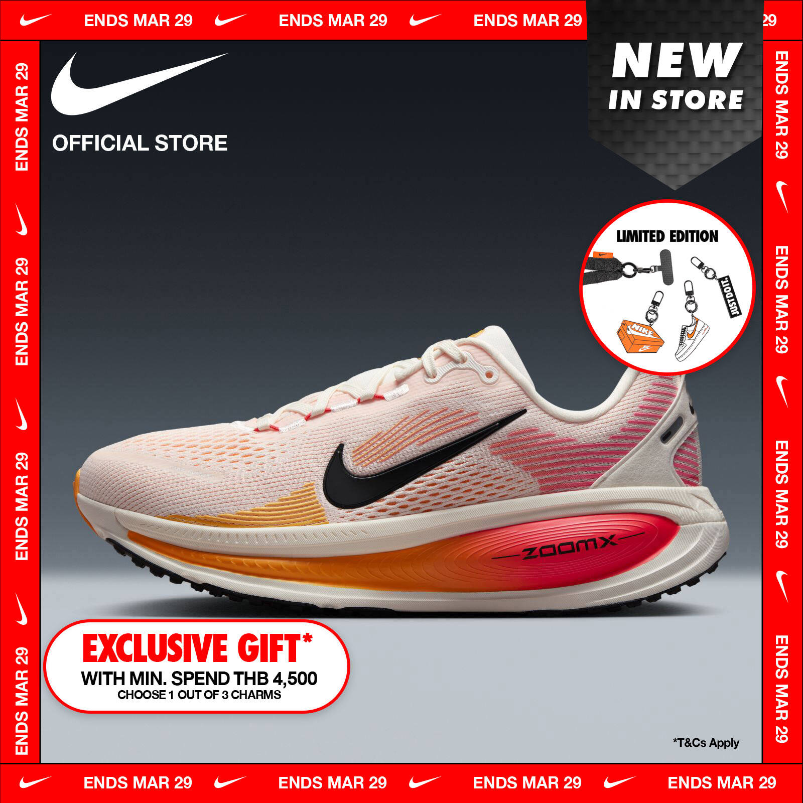 Nike Women's Vomero 18 Shoes - Bright Crimson ราคา 5,500 บาท*ส่งฟรี