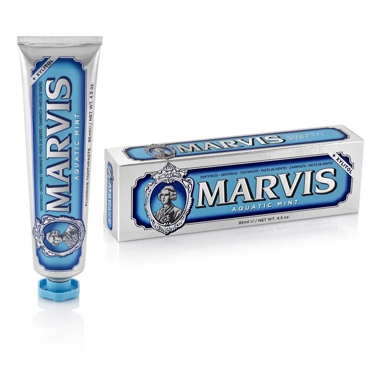 Flash Sale ยาสีฟัน Marvis มาร์วิส Aquatic Mint (ฟ้า) 85 ml และ 75 ml จากอิตาลี สะอาดและเย็นมาก หอมสุด