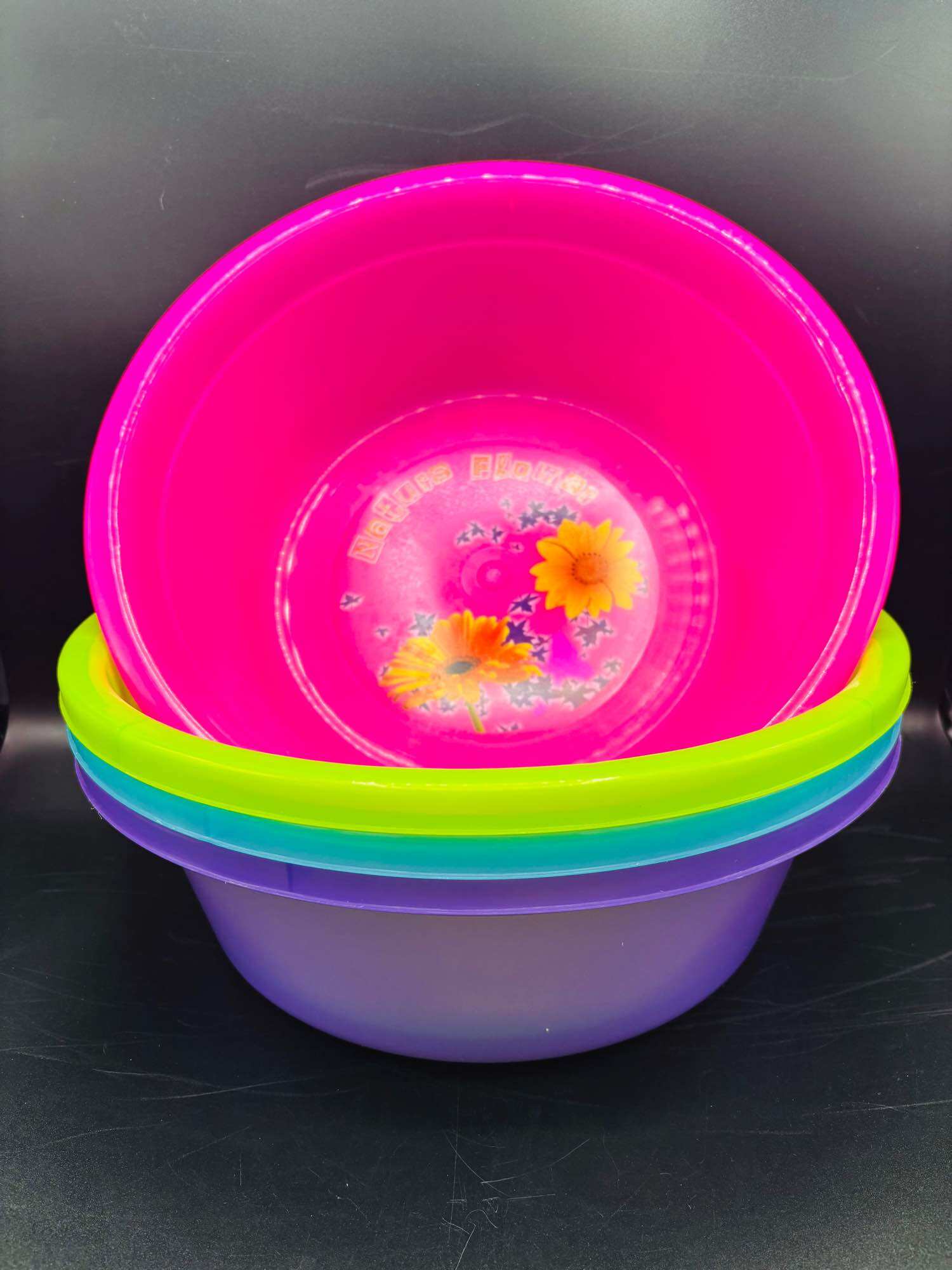 กะละมังพลาสติก กะละมังซักผ้า กะละมังล้างผัก basin สีสดใส ขนาด 35cm No.259 ราคา 29 บาท*ส่งฟรี