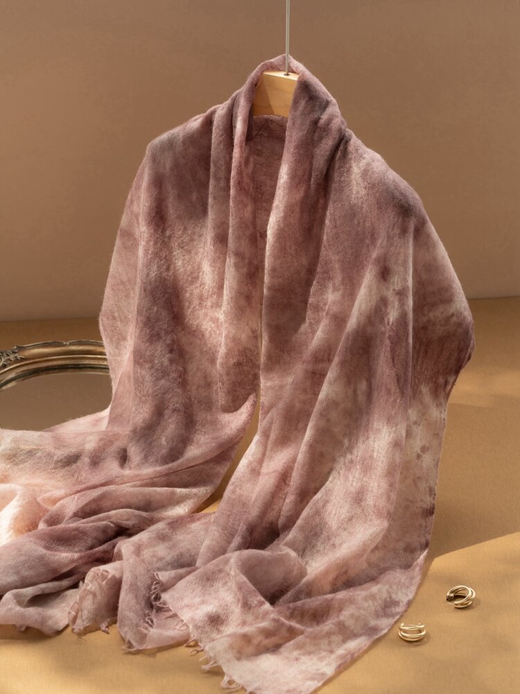 XIZILU | Luxury Vintage Fashion Cashmere Shawl with Hand-painted Tie-dye Print ราคา 2,633 บาท*ส่งฟรี