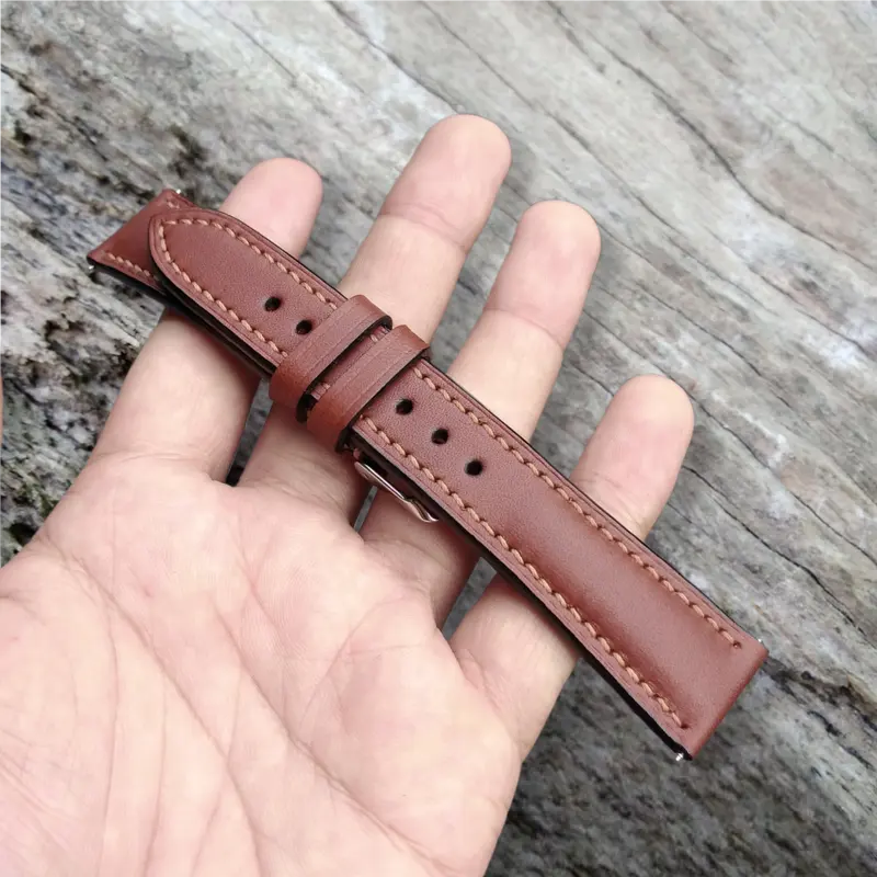 ภาพหน้าปกสินค้าสายนาฬิกาหนังแท้_18,20,22 MM ความยาวสาย 75 /125 mm Genuine Leather 100% จากร้าน classic leather บน Lazada