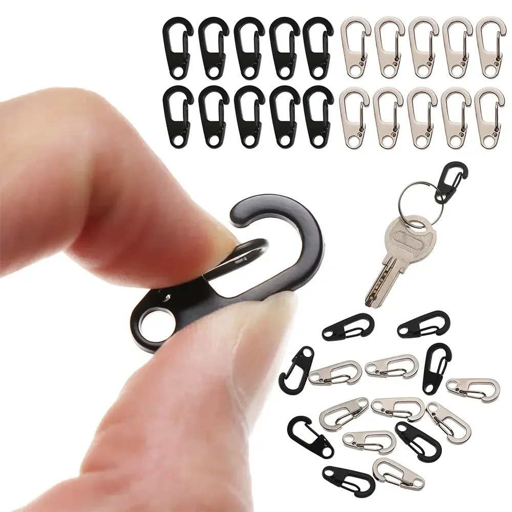 4/10Pcs Carabiner D-Ring Key CHAIN ฤดูใบไม้ผลิคลิป MINI อลูมิเนียม Hang BUCKLE Survival EDC เกียร์กลางแจ้ง Camping พวงกุญแจเครื่องมือ