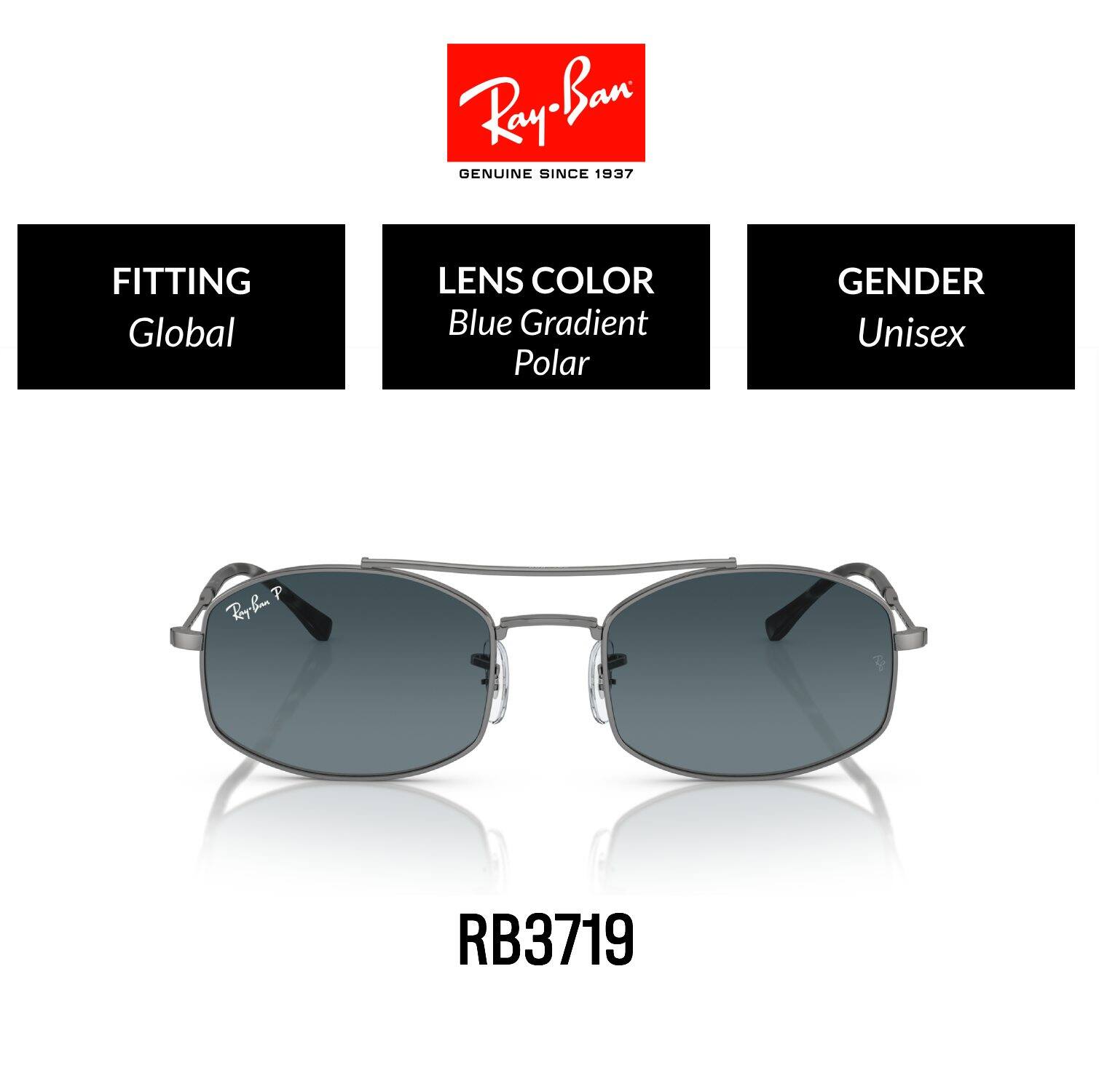 Ray-Ban RB3719 004/S3 size 51 (gun metal) - Sunglasess ราคา 9,150 บาท*ส่งฟรี