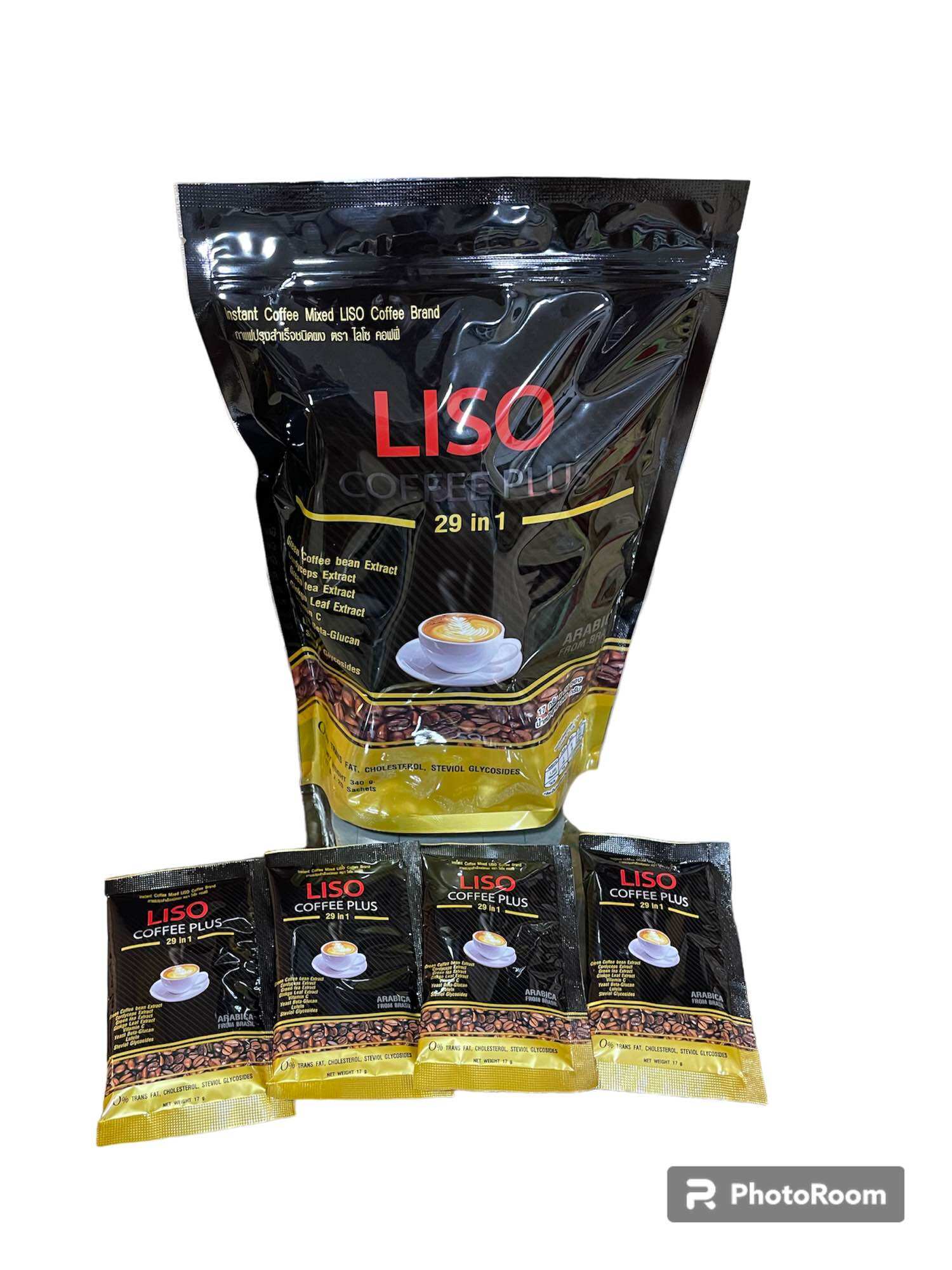 กาแฟบำรุงสายตา Liso บรรจุ 20 ซอง กาแฟสายพันธุ์ อะราบิก้า กลิ่นหอม รสชาติกลมกล่อม ราคา 240 บาท*ส่งฟรี