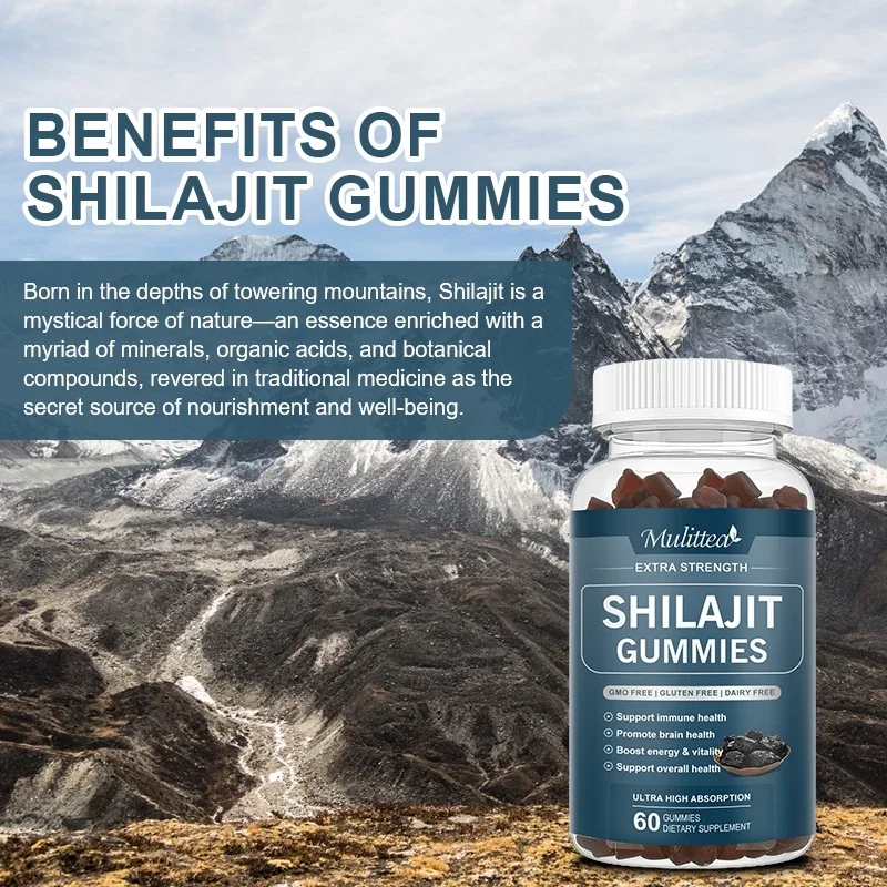 Shilajit Gummies(60Cps) Sugar Free Shilajit Gummies 800 Mg.Shilajit Extract Shilajit Extract Natural Organic Minerals Increase Vitality (Strawberry Flavor) ราคา 450 บาท*ส่งฟรี